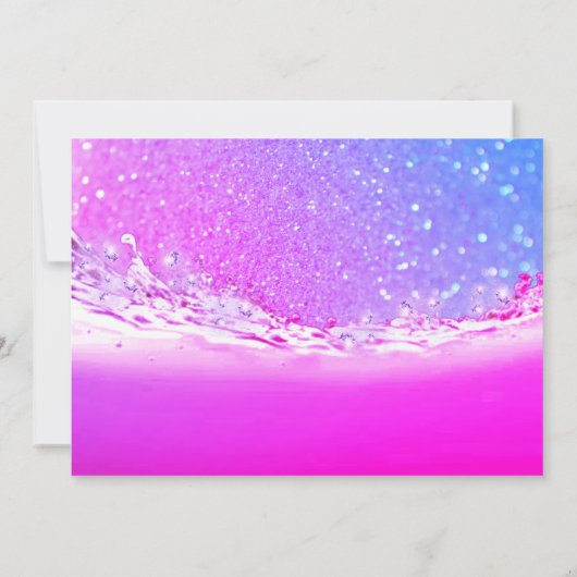 Save the Date Fuchsia Pink Crystals Ocean Ombre (Rückseite)