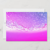 Save the Date Fuchsia Pink Crystals Ocean Waves (Rückseite)