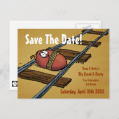 Save the Date-Funny-Ankündigung Ankündigungspostkarte (Vorne/Hinten)