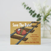 Save the Date-Funny-Ankündigung Ankündigungspostkarte (Stehend Vorderseite)