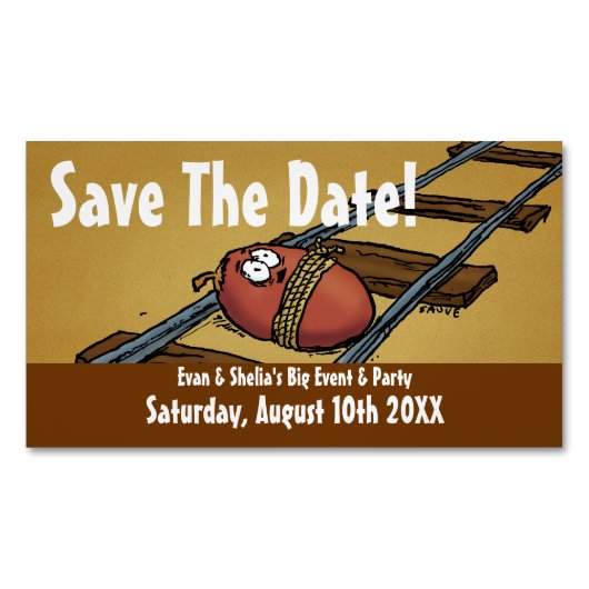 Save the Date Funny Cartoon Magnetische Visitenkarte (Vorderseite)