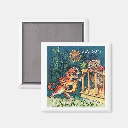 Save the Date Funny Cats Wedding Magnet (Vorderseite/Rückseite)