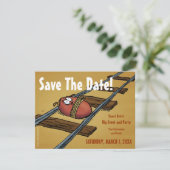 Save the Date Funny Date on Tracks Invasion (Stehend Vorderseite)