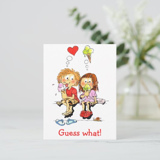 Save the Date Funny Postcards Ankündigungspostkarte (Stehend Vorderseite)