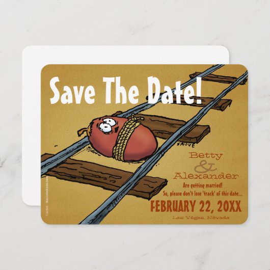 Save the Date Funny Wedding Einladung (Vorne/Hinten)