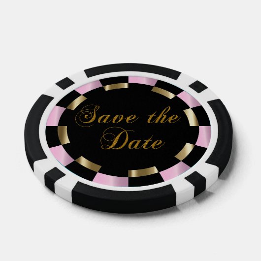 Save the Date für Braut und Bräutigam - Rosa Pokerchips (Einzeln)