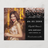 Save the Date für das Foto von Birthday Black Rose Flyer (Vorne)