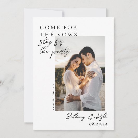 Save the Date für das Party-Foto bleibe Einladung (Vorderseite)