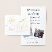 Save the Date für das Reisemagazin-Monogramm-Logo Folienkarte (Anzeige)