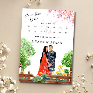 Save the Date für den indischen Kalender Einladung