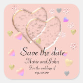 SAVE THE DATE, FÜR DEN WEDING SQUARE STICKER (Vorderseite)