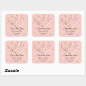 SAVE THE DATE, FÜR DEN WEDING SQUARE STICKER (Blatt)