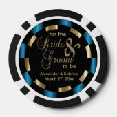 Save the Date für die Braut und den Bräutigam - Bl Pokerchips (Rückseite)