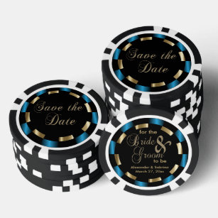 Save the Date für die Braut und den Bräutigam - Bl Pokerchips