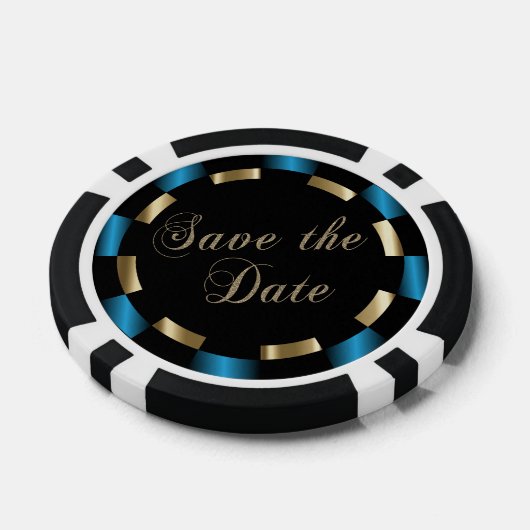 Save the Date für die Braut und den Bräutigam - Bl Pokerchips (Einzeln)