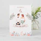 Save the Date für die Hochzeit von Einladung (Stehend Vorderseite)