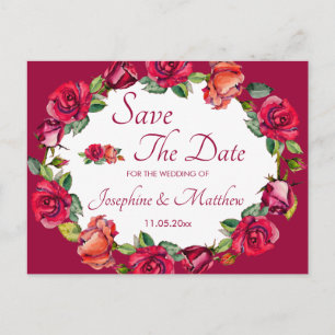 Save the Date für die hübsche Rose Ankündigungspostkarte