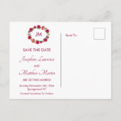 Save the Date für die hübsche Rose Ankündigungspostkarte (Rückseite)