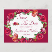 Save the Date für die hübsche Rose Ankündigungspostkarte (Vorderseite)