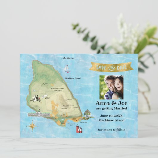 Save the Date für die Insel Mackinac (Stehend Vorderseite)