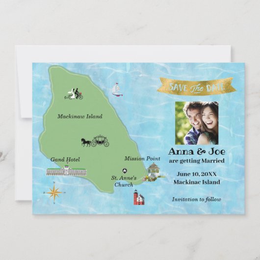 Save the Date für die Insel Mackinac (Vorderseite)