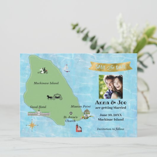 Save the Date für die Insel Mackinac (Stehend Vorderseite)