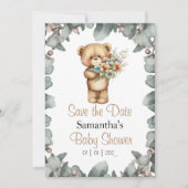 Save the Date für eine Beary Niedlich Baby Dusche Einladung (Vorderseite)
