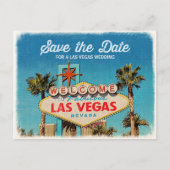 Save the Date für eine fabelhafte Las Vegas Hochze Ankündigungspostkarte (Vorderseite)