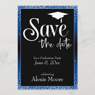 Save the Date für eine Graduierungspartei Blue Omb Einladung