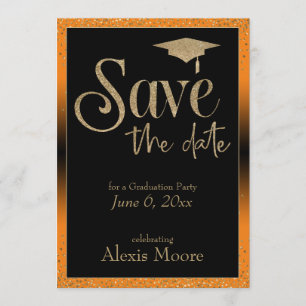 Save the Date für eine Graduierungsparty Gold & Or Einladung