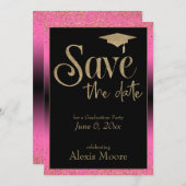 Save the Date für eine Graduierungsparty Gold & Pi Einladung (Vorne/Hinten)