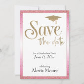 Save the Date für eine Graduierungsparty Gold & Pi Einladung (Vorderseite)