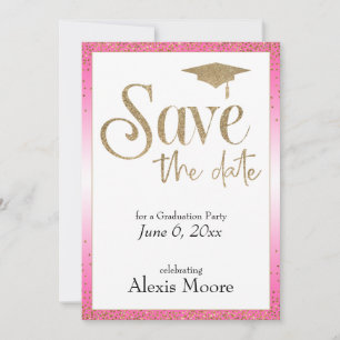 Save the Date für eine Graduierungsparty, heiß ros Einladung