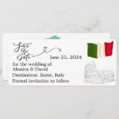 Save the Date für eine Hochzeit in Rom, Italien Einladung (Vorne/Hinten)