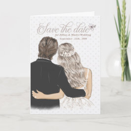 Save the Date für eine Hochzeit Taupe Bridge und G Karte