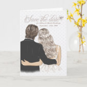 Save the Date für eine Hochzeit Taupe Bridge und G Karte (Gelbe Blume)