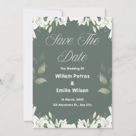 Save the Date für eine Olive Green Wedding Einladung