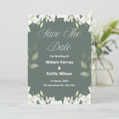 Save the Date für eine Olive Green Wedding Einladung (Stehend Vorderseite)
