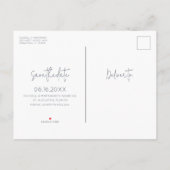 Save the Date für einfache Hochzeiten am Strand Ankündigungspostkarte (Rückseite)