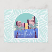 Save the Date für einfache Hochzeiten am Strand Ankündigungspostkarte (Vorderseite)