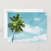 Save the Date für einfache Hochzeiten am Strand Ankündigungspostkarte (Vorne/Hinten)