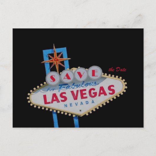 Save the Date für Fabulous Las Vegas Postcard Ankündigungspostkarte (Vorderseite)