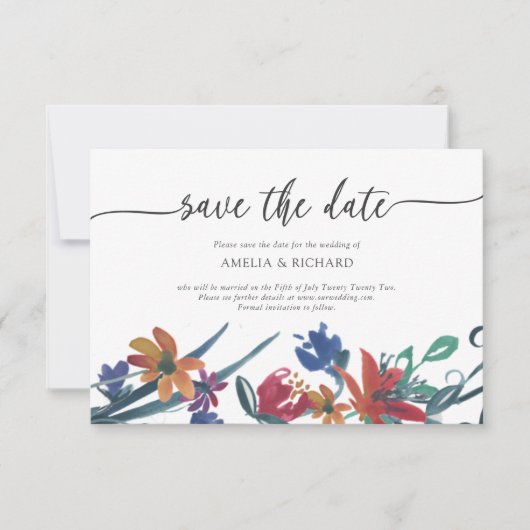 Save the Date für helles Land RSVP Karte (Vorderseite)