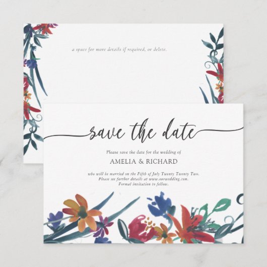 Save the Date für helles Land RSVP Karte (Vorne/Hinten)