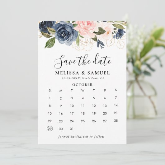 Save the Date für Herbst-Gold (Stehend Vorderseite)