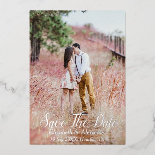 Save the Date für Hinterhof-Karte Folieneinladung (Vorderseite)