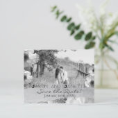 "Save the Date" für Hochzeit + Blk/Wht-Foto Postkarte (Stehend Vorderseite)