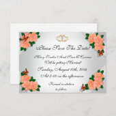Save the Date für Hochzeiten, Hibiskus Einladung (Vorne/Hinten)