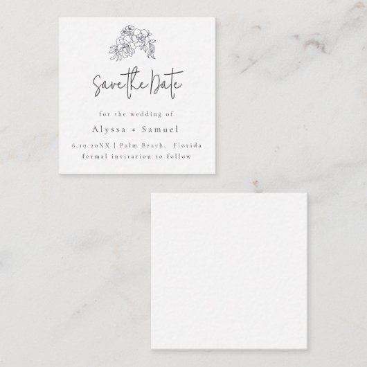 Save the Date für Hochzeitsfeiern Mitteilungskarte (Vorne/Hinten)