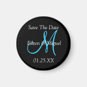 Save the Date für Monogram angepasste Hochzeitsinf Magnet (Vorne)